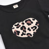 Loepard&Heart Print Top and Skirt Set Wholesale children's clothing - PrettyKid
