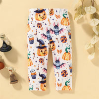 Toddler Kids Cartoon Ghost Print Coat Pants Set - PrettyKid