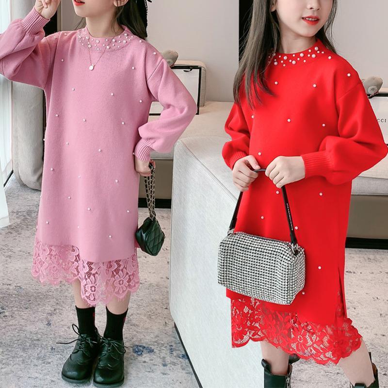 Sweet Solid Sweater Dress for Toddler Girls - PrettyKid