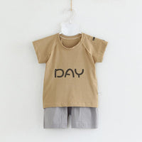 Toddler Boy Letter Print Pajama T-shirt & Shorts - PrettyKid