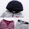Baby Long Sleeve Hooded Striped Jacket Sweater Printed Jumpsuit Pants Three Piece Set Unbranded Baby Clothes Wholesale - PrettyKid