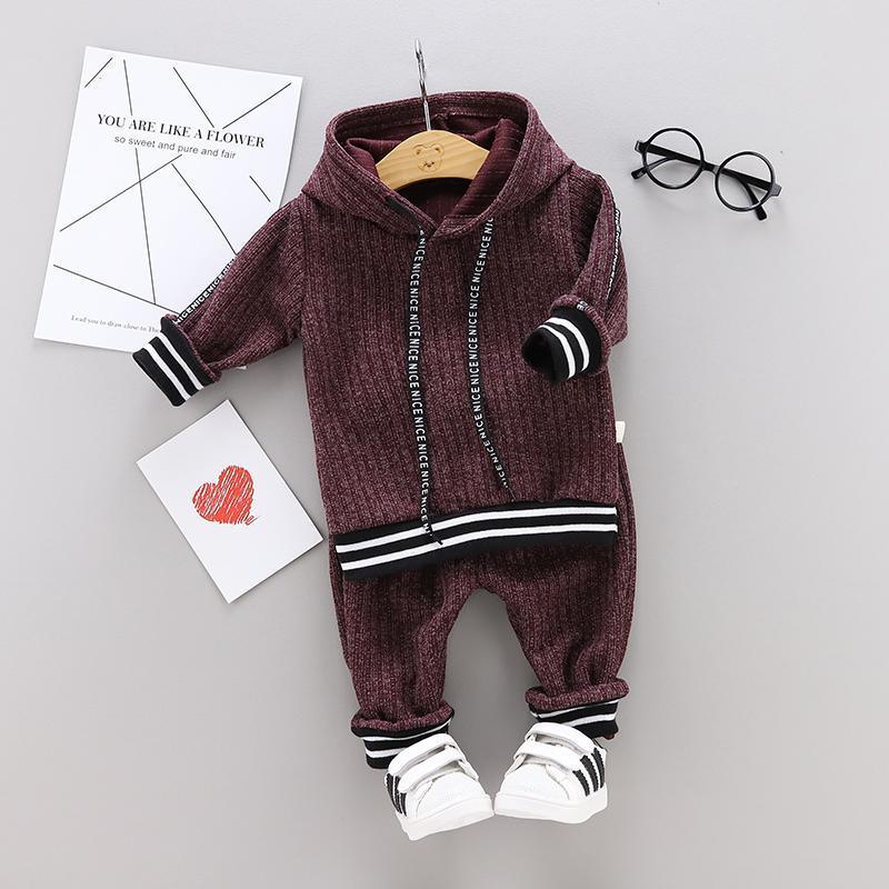 2-piece Stripe Hoodie and Pants Set(No Shoes) - PrettyKid