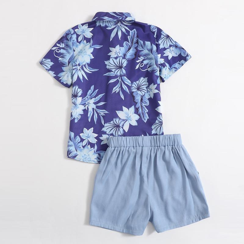 Girl Flower Pattern Shirt & Shorts - PrettyKid