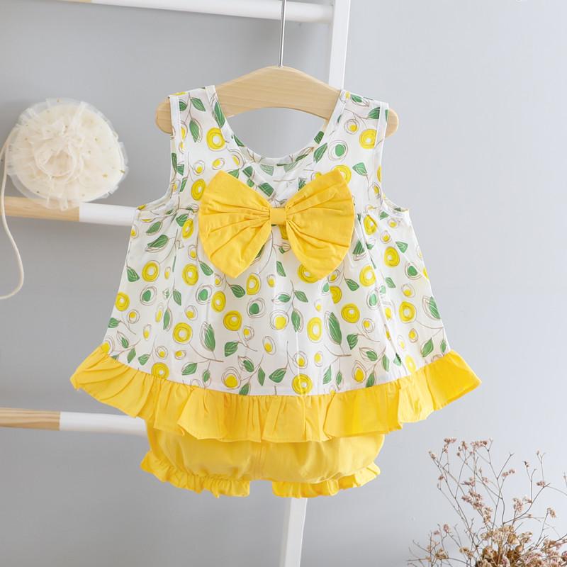 2-piece Floral Printed Dress & Shorts for Toddler Girl - PrettyKid