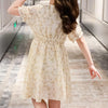 Girl Plum Blossom Print Chiffon Princess Dress - PrettyKid