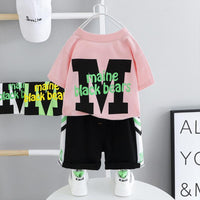 Toddler Boy Letter Print T-shirt & Shorts - PrettyKid