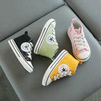 children's loungewear wholesale toddle girl Side zipper High top canvas shoes Wholesale - PrettyKid