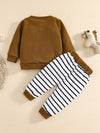 6M-3Y Baby Clothes Set Pullover Long Sleeve Sweatshirt Striped Colorblock Trousers Wholesale Baby Clothes - PrettyKid