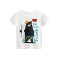 Grow Boy Bear Pattern T-shirt - PrettyKid