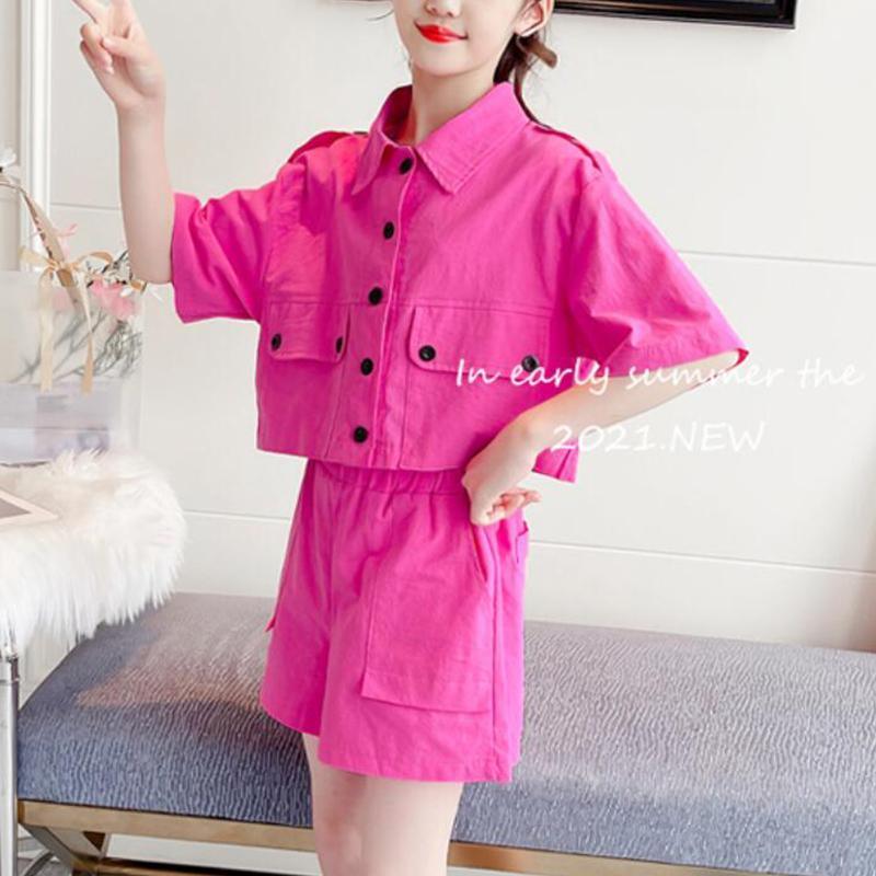 Girl Solid Color Shirt & Shorts - PrettyKid