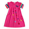 3-8Y Kid Girls Pocket Dress Short Sleeve Star Embroidery Wholesale Kids Boutique Clothing - PrettyKid