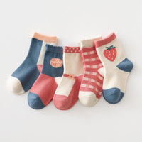 5-piece Toddler Girls Strawberry Knee-High Stockings - PrettyKid