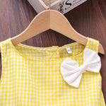 Toddler Girl Plaid Bwknot Dress - PrettyKid