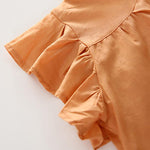 Girl Ruffle Sleeve Shirt & Knee Length Pants - PrettyKid
