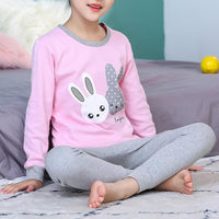 2-piece Rabbit Pattern Pajamas Sets for Toddler Girl - PrettyKid