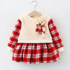 Bear Toy Plaid Dress for Toddler Girl - PrettyKid
