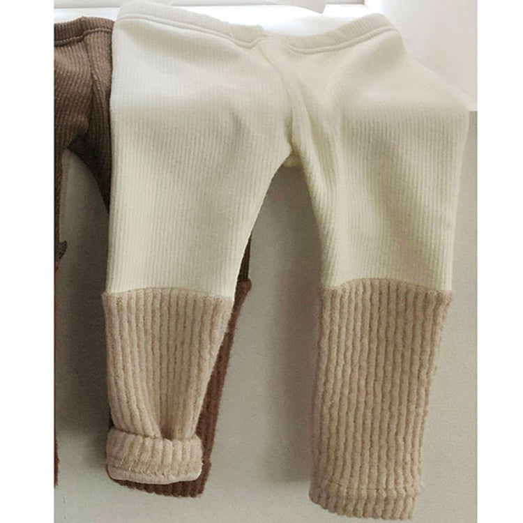 3-24M Velvet Warm Stitching Knitted Pants Leggings Baby Wholesale Clothing - PrettyKid