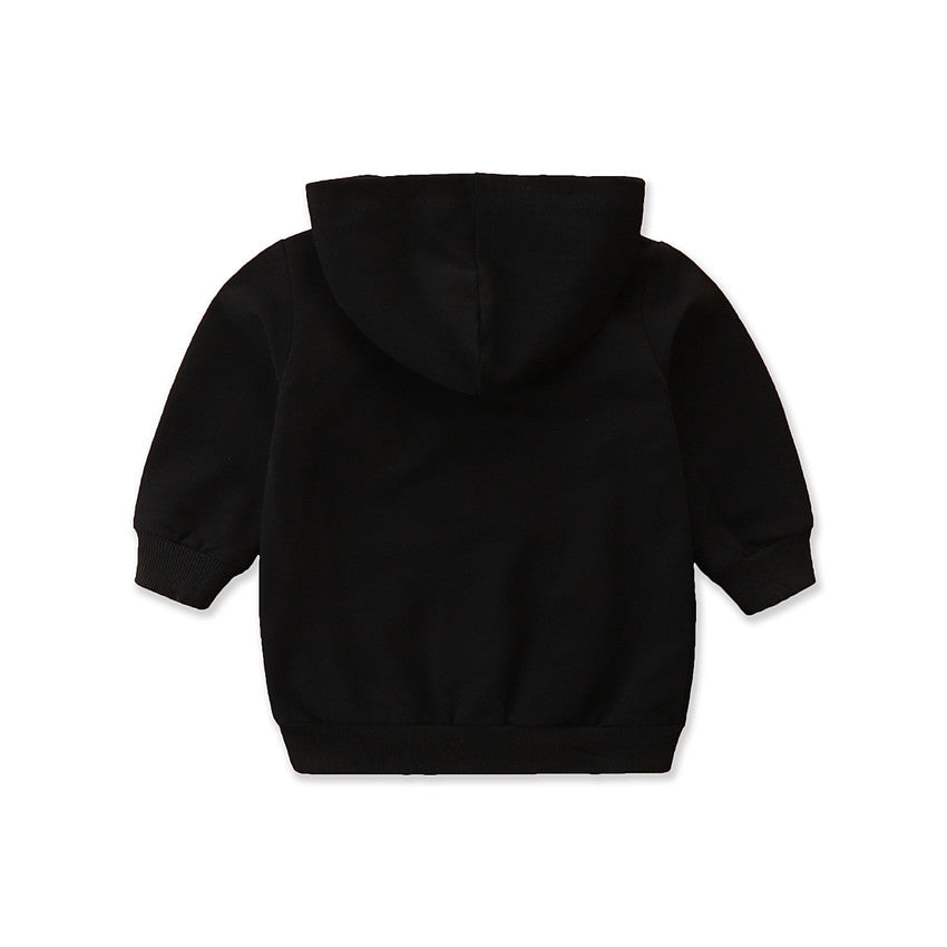 Black Long Sleeve Solid Color Hoodie Wholesale Solid Color Hoodies For Toddlers - PrettyKid