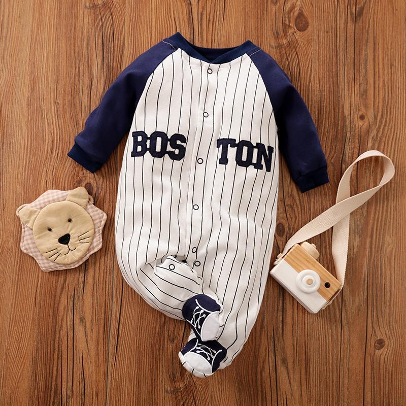 Casual Striped Sports Long-Sleeve Jumpsuit for Baby Children's clothing wholesale - PrettyKid