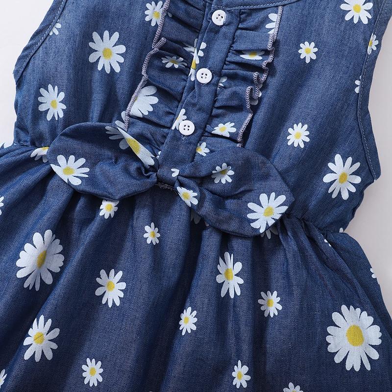 Toddler Girl Daisy Print Sleeveless Dress Children's Clothing - PrettyKid