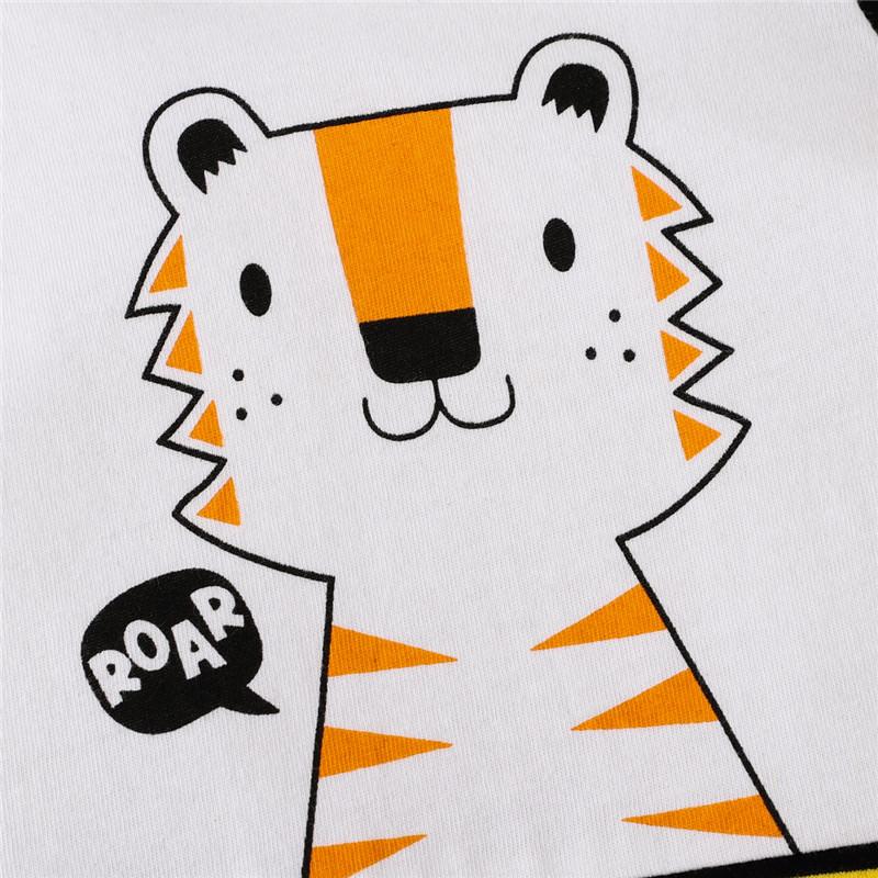 Baby Tiger Pattern Striped Bodysuit - PrettyKid