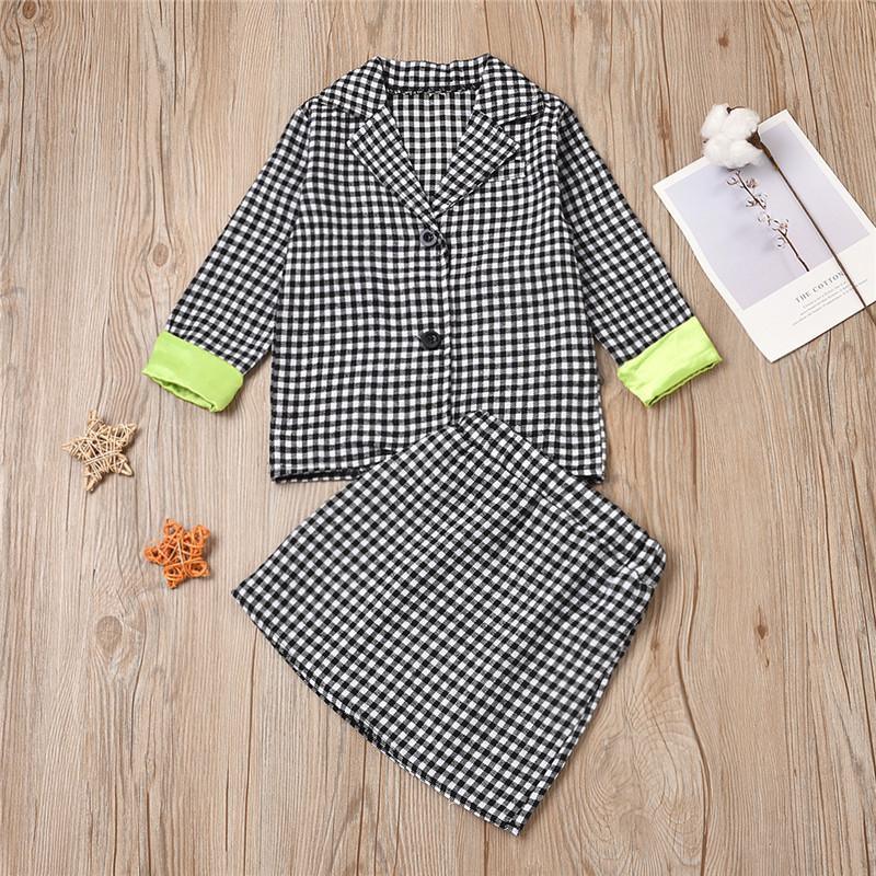 2-piece Plaid Dress Set for Toddler Girl - PrettyKid