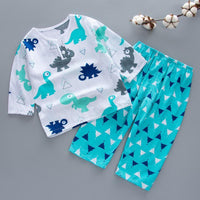 infant t shirts wholesale Toddler Boy Dinosaur Print Long Sleeves Pajamas Top & Pants - PrettyKid