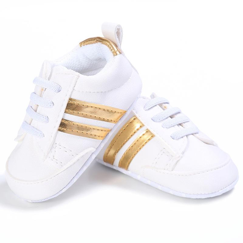 Casual Golden Contrast Prewalker Shoes Children's clothing wholesale - PrettyKid