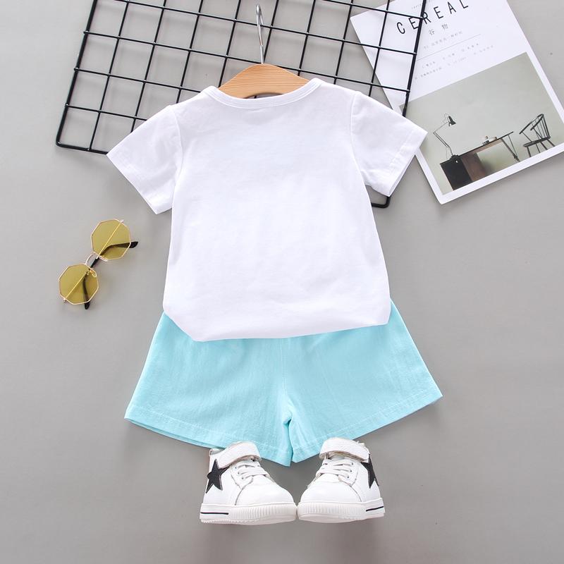 Toddler Girl Smiley T-shirt & A-line Shorts Wholesale Children's Clothing - PrettyKid