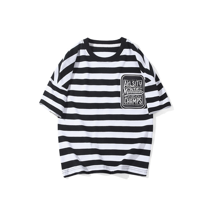 5-13Y Kids Boys Tops Thin Striped Short Sleeve T-Shirt Wholesale Kids Boutique Clothing - PrettyKid