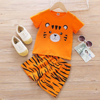 Grow Boy Tiger Top & Tiger Skin Pattern Shorts - PrettyKid