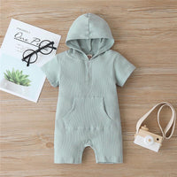 Cotton Solid Hooded Bodysuit Wholesale children's clothing - PrettyKid