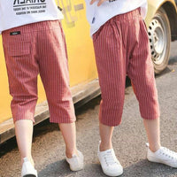 Kid Boy Red Stripes Casual Pants 2/3 - PrettyKid