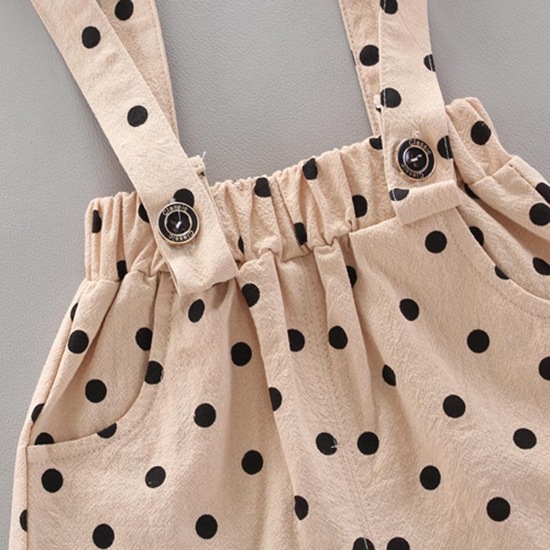 Little Daisy T-shirt & Polka Dot Overalls Wholesale Children's Clothing - PrettyKid