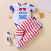 6-24M Baby Sets Independence Day Tie Dye Star Bodysuit & Pants Wholesale Baby Clothing KS88138 - PrettyKid