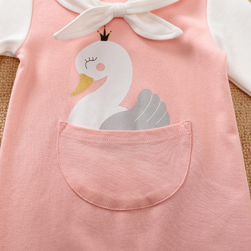 Swan Pattern Jumpsuit for Baby Girl - PrettyKid