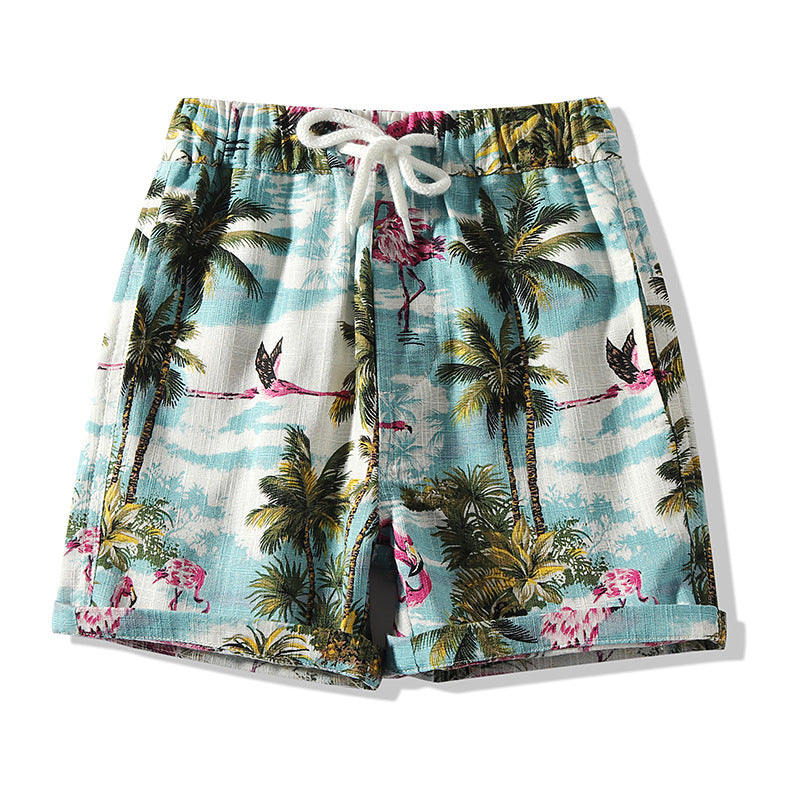 18months-6years Toddler Boy Shorts Boys Pants Summer Beach Pants Coconut Tree Seaside Shorts Children's Clothing - PrettyKid