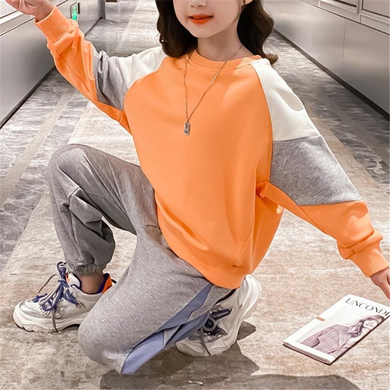2-piece Color-block Sweatshirts & Pants for Girl - PrettyKid