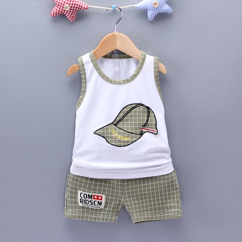 2pcs Fashion Plaid Solid Print Top and Pants Wholesale children's clothing - PrettyKid