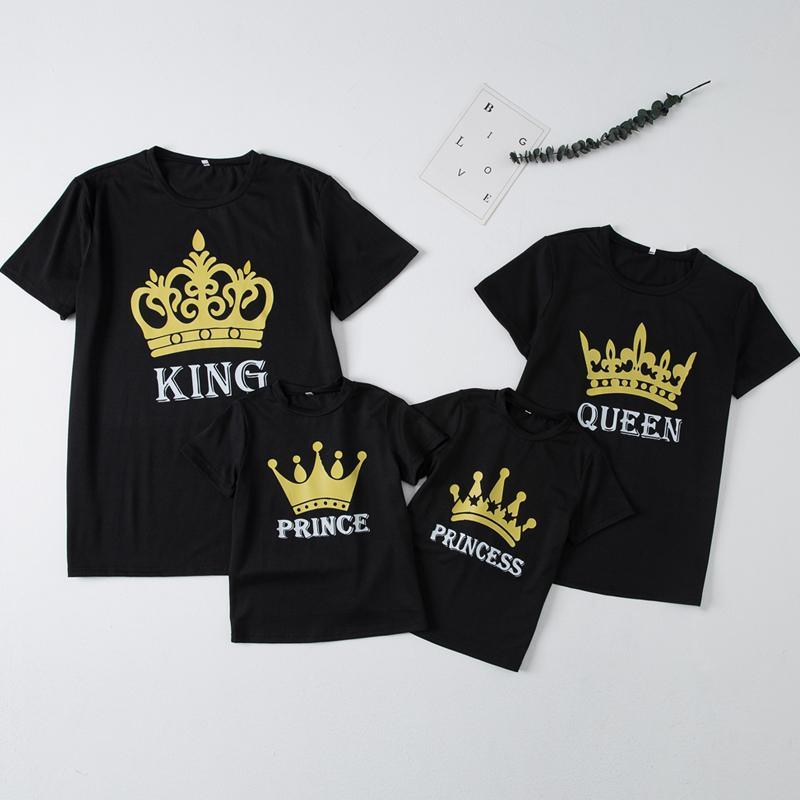 Crown Pattern T-shirt For Whole Family Children's Clothing - PrettyKid