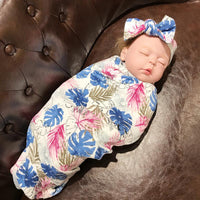 2-Piece Floral Wrapping Towel and Headband Set - PrettyKid