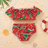 9months-4years Toddler Girl Swimwear Summer Children Baby Swimsuit Suit Watermelon Pattern Bikini Swimsuit - PrettyKid