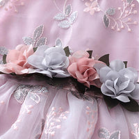 Floral Embroidered Gauze Dress for Girl - PrettyKid