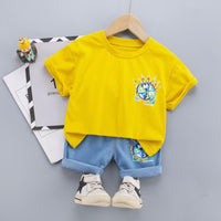 Toddler Boy Letter Fun Printing T-shirt & Shorts Children's Clothing - PrettyKid