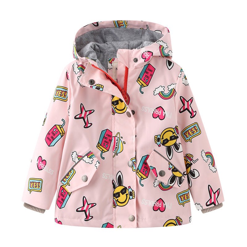 Cartoon Print Cotton Hooded Jacket Wholesale Girls Fashion Clothes - PrettyKid