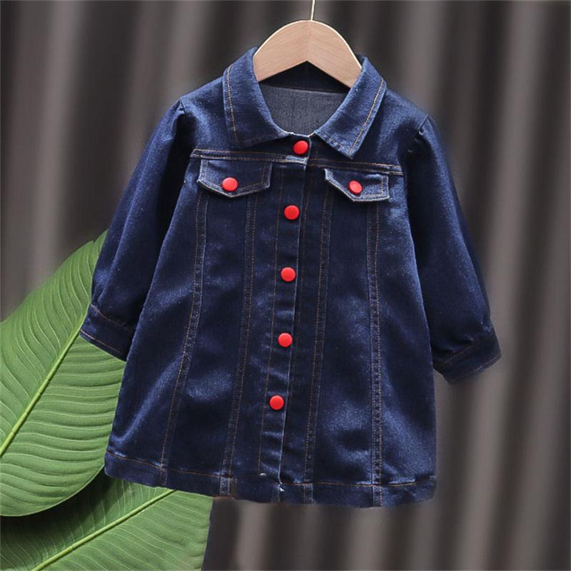 baby girl clothes wholesale lots Baby Girl Solid Color Denim Fabric Dress - PrettyKid