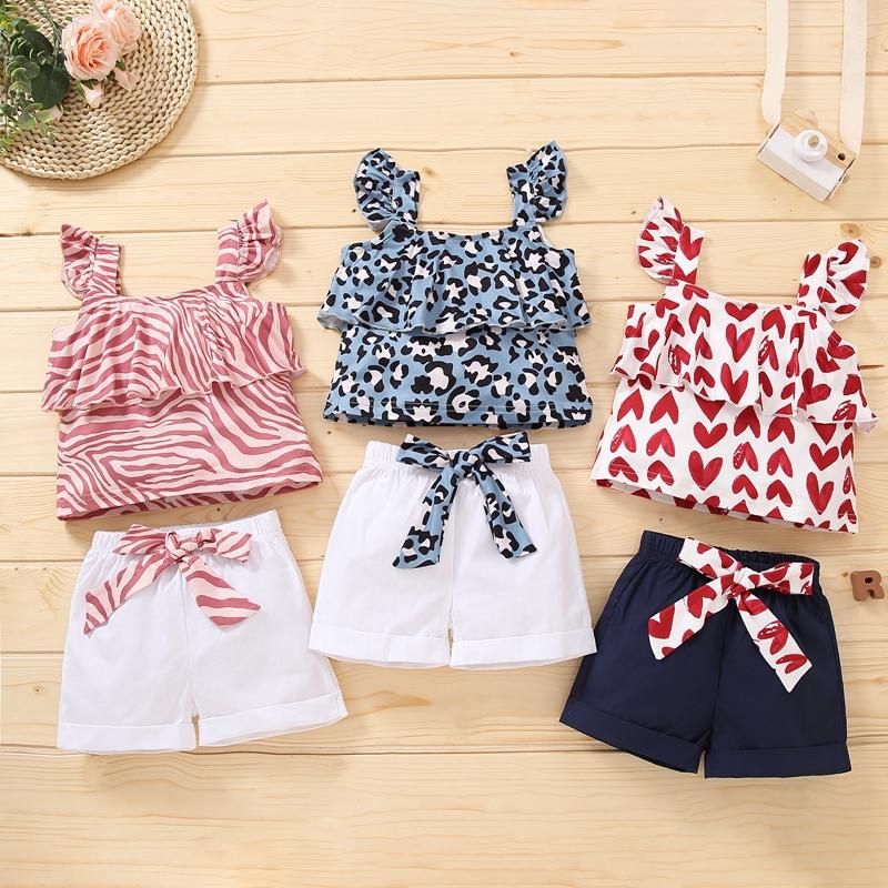 Baby Girl Printing Cami Top & Shorts Children's Clothing - PrettyKid