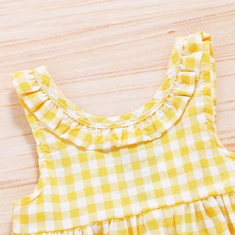 3-piece Plaid Tops & Short & Headband for Baby Girl Children's Clothing - PrettyKid