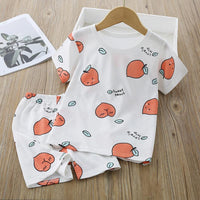 Grow Boy Peach Print Pajamas Sets - PrettyKid