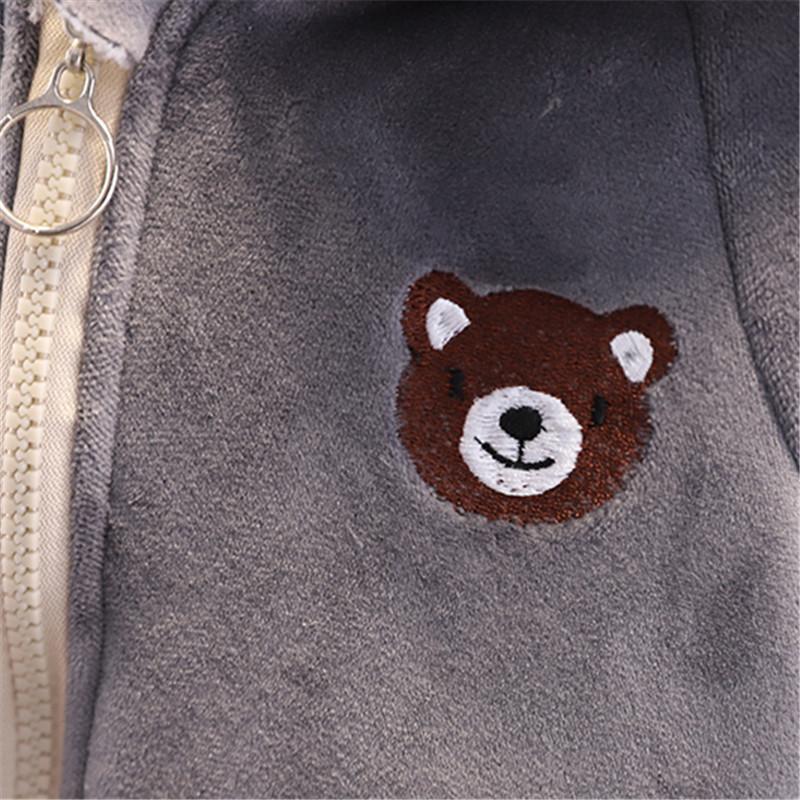 Bear Pattern Fleece-lined Jacket for Children Boy - PrettyKid